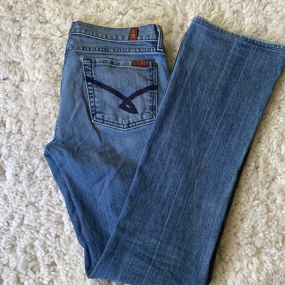 7 for all mankind light wash bootcut jeans